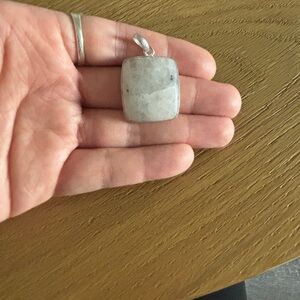 Moonstone Square Shape Sterling Silver Pendant